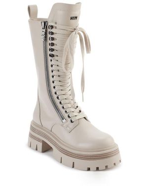 DKNY Verika Lace-Up Lug Sole Boot - White