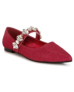 Rag & Co Flavia Water Repellent Pointed Toe Flat - Red