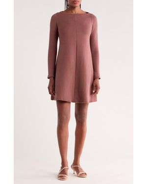Go Couture Long Sleeve Swing Dress - Red