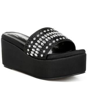 LONDON RAG Batanga Platform Wedge Sandal - Black