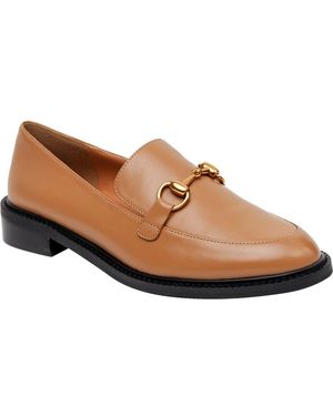 Lisa Vicky Zany Leather Bit Loafers - Brown