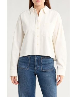 Madewell Variegated Corduroy Button-Up Shirt - White