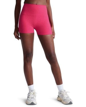 Beyond Yoga Keep Pace Space Dye Bike Shorts - Red