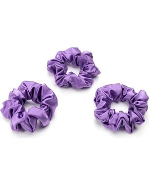 BLISSY 3-Pack Silk Scrunchies - Purple