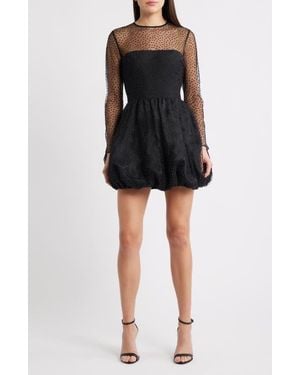 Saylor Saoirse Stud Long Sleeve Minidress - Black