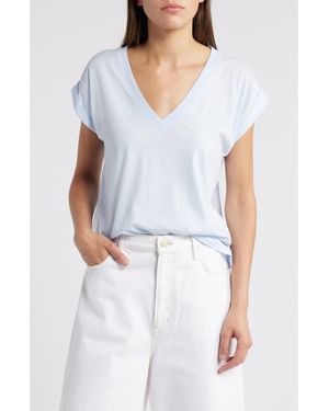 FRAME Easy Cotton V-Neck T-Shirt - Blue