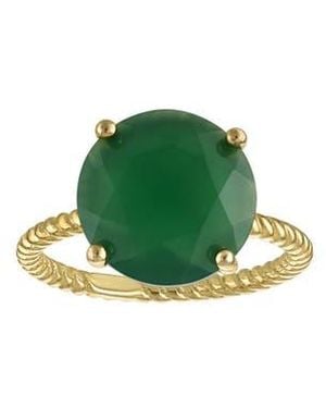 FZN Chalcedony Solitaire Ring - Green