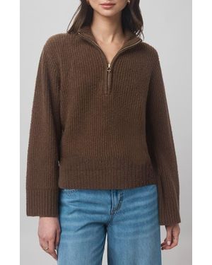 Splendid X @Cellajaneblog Quarter Zip Sweater - Brown