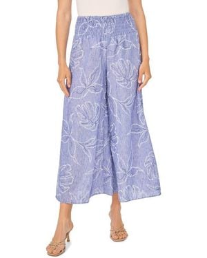 Vince Camuto Embroidered Wide Leg Pants - Blue