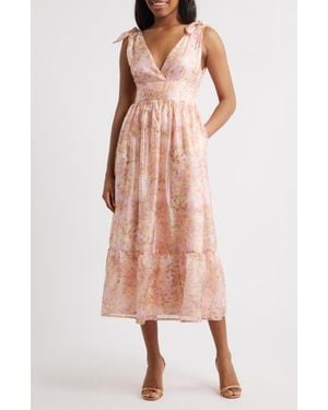 Lulus Stella Floral Organza Midi Dress - Multicolor