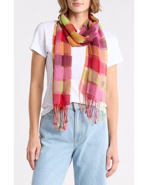 La Fiorentina Checkered Scarf - White