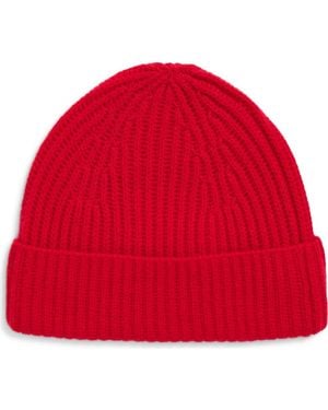 Nordstrom Cashmere Rib Knit Beanie - Red