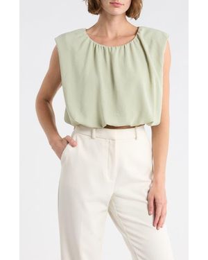 Blu Pepper Bubble Hem Top - White