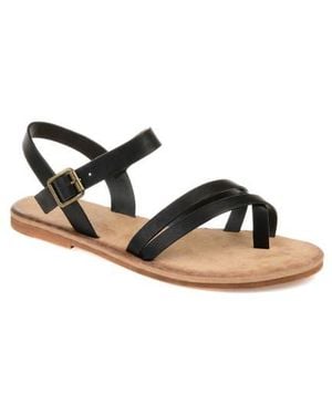 Journee Collection Vasek Strappy Flat Sandal - Black