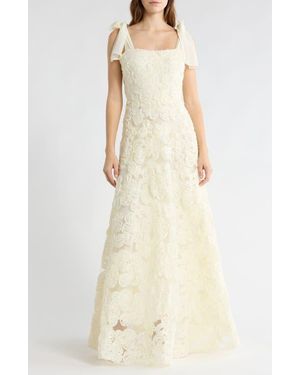 Love By Design Sherry Soutache Flower A-Line Gown - Natural
