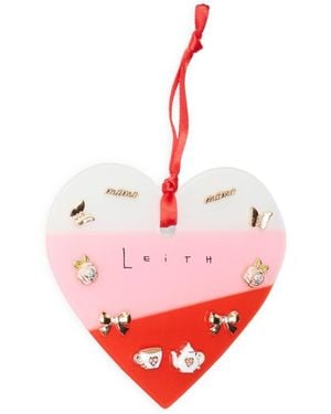 Leith Set Of 5 Assorted Stud Earrings - Pink