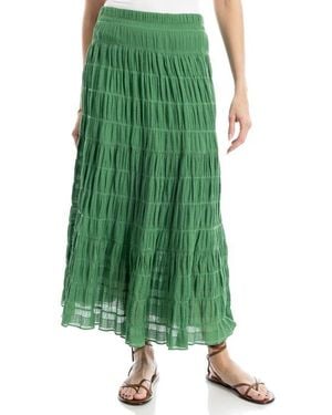 Max Studio Textured Midi Skirt - Green