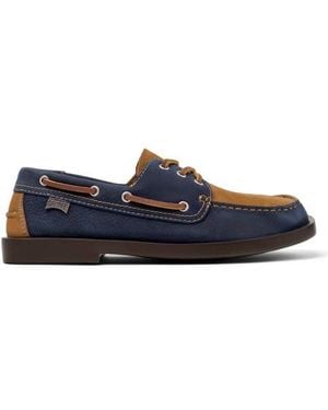 Camper Don Leather Boat Shoe - Blue
