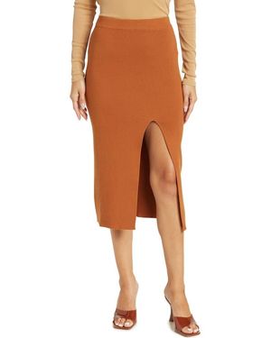Alexia Admor Split Midi Skirt - Brown