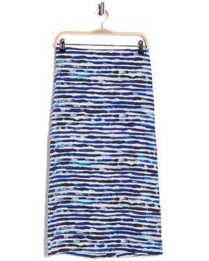 A.L.C. Phoebe Stripe Linen Blend Pencil Skirt - Blue