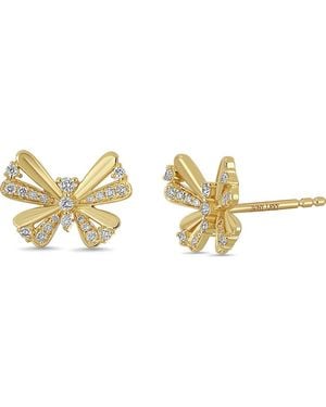 Bony Levy Icon Diamond Butterfly Stud Earrings - Metallic
