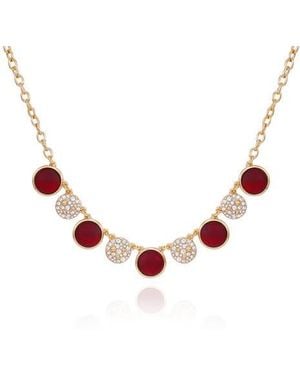 Tahari Pavé Statement Disc Necklace - Metallic