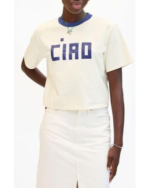 Clare V. Le Caree Block Ciao T-Shirt - Natural