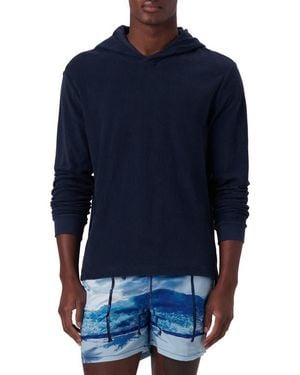 Bugatchi Cotton French Terry Hoodie - Blue