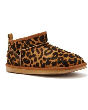 Australia Luxe Cozy Ultra Short Genuine Shearling Bootie - Brown
