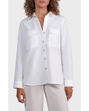 Matty M Raye Long Sleeve Utility Shirt - White