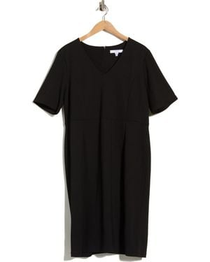 LK Bennett Natasha Short Sleeve Midi Dress - Black