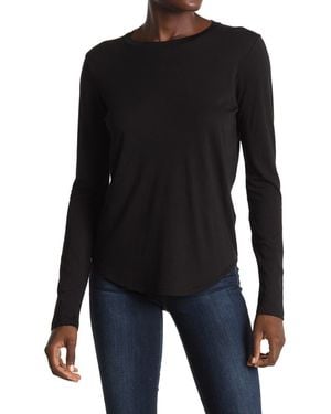 Vince Pima Cotton Crew Neck Top - Black