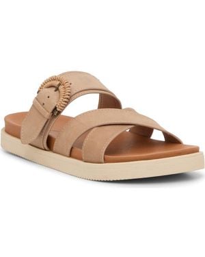 Lucky Brand Morissa Leather Slide Sandal - Metallic