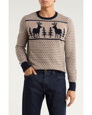 Brooks Brothers Archive Moose Scene Sweater - Blue
