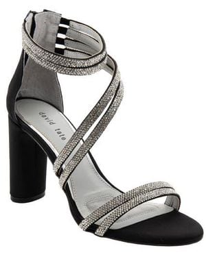 David Tate Evening Rhinestone Sandal - Metallic