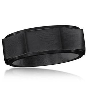 Metallo Geometric Spinner Ring - Black