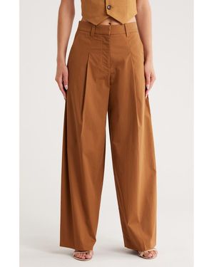 A.L.C. Ryder High Waist Stretch Cotton Bootcut Pants - Brown