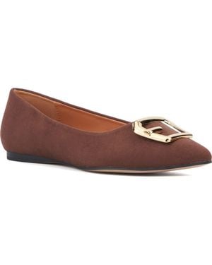 TORGEIS Hartwell Pointed Toe Flat - Brown