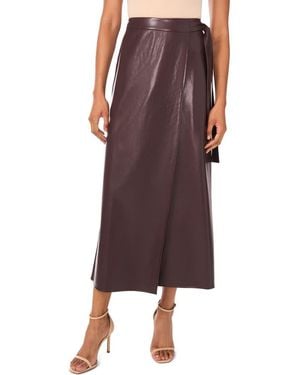 Halogen® Faux Leather Side Tie Skirt - Brown