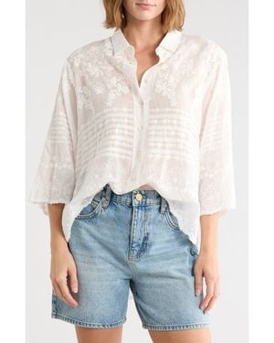 Forgotten Grace Embroidered Cotton Shirt - White
