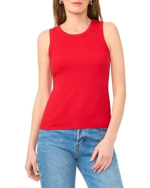 Halogen® Fitted Ribbed Tank Top - Red