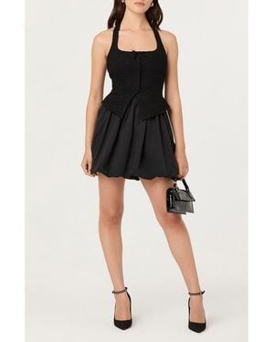 Astr Giavanna Halter Minidress - Black