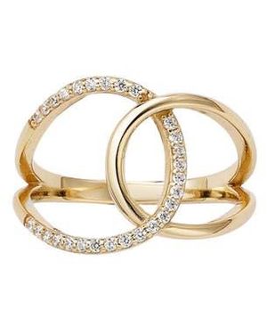 Adornia Fine Pavé 925 Sterling Cz Interlocking Ring - Metallic