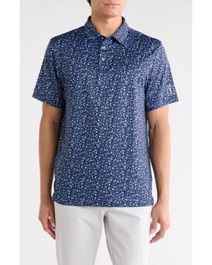 PGA TOUR Short Sleeve Bbq Printed Polo - Blue