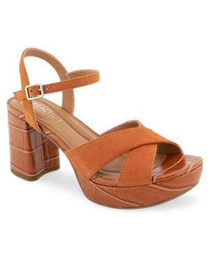 Kenneth Cole Reeva Ankle Strap Platform Sandal - Brown