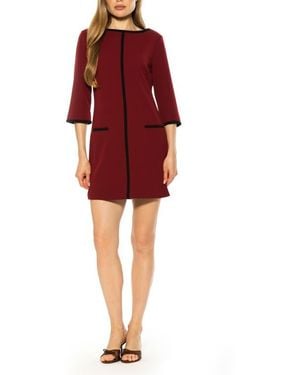 Alexia Admor Liora Bateau Neck Shift Dress - Red