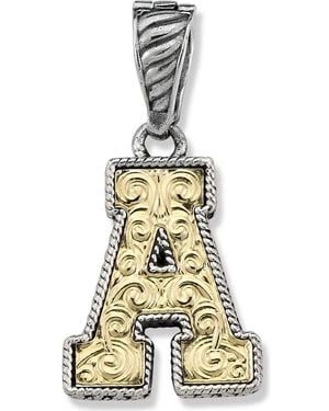 Samuel B. Two-Tone Initial Pendant - Metallic