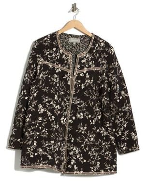 DR2 by Daniel Rainn Quilted Floral Jacket - Black