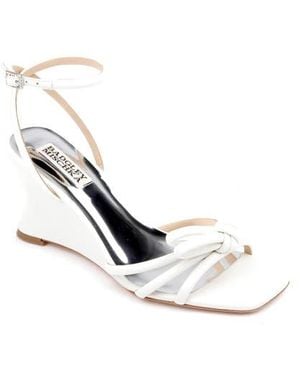 Badgley Mischka Luciana Ankle Strap Wedge Sandal - White