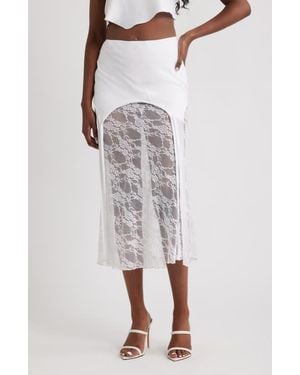 Bella Venice Lisa Lace Midi Skirt - White